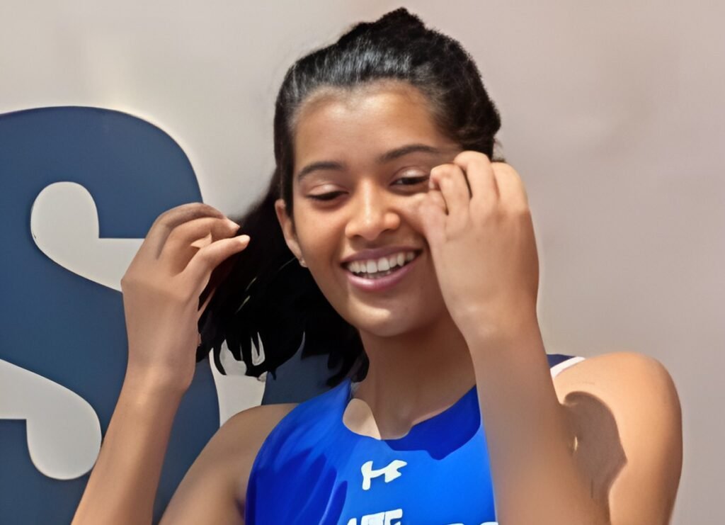 Divya Saasha in blue costume